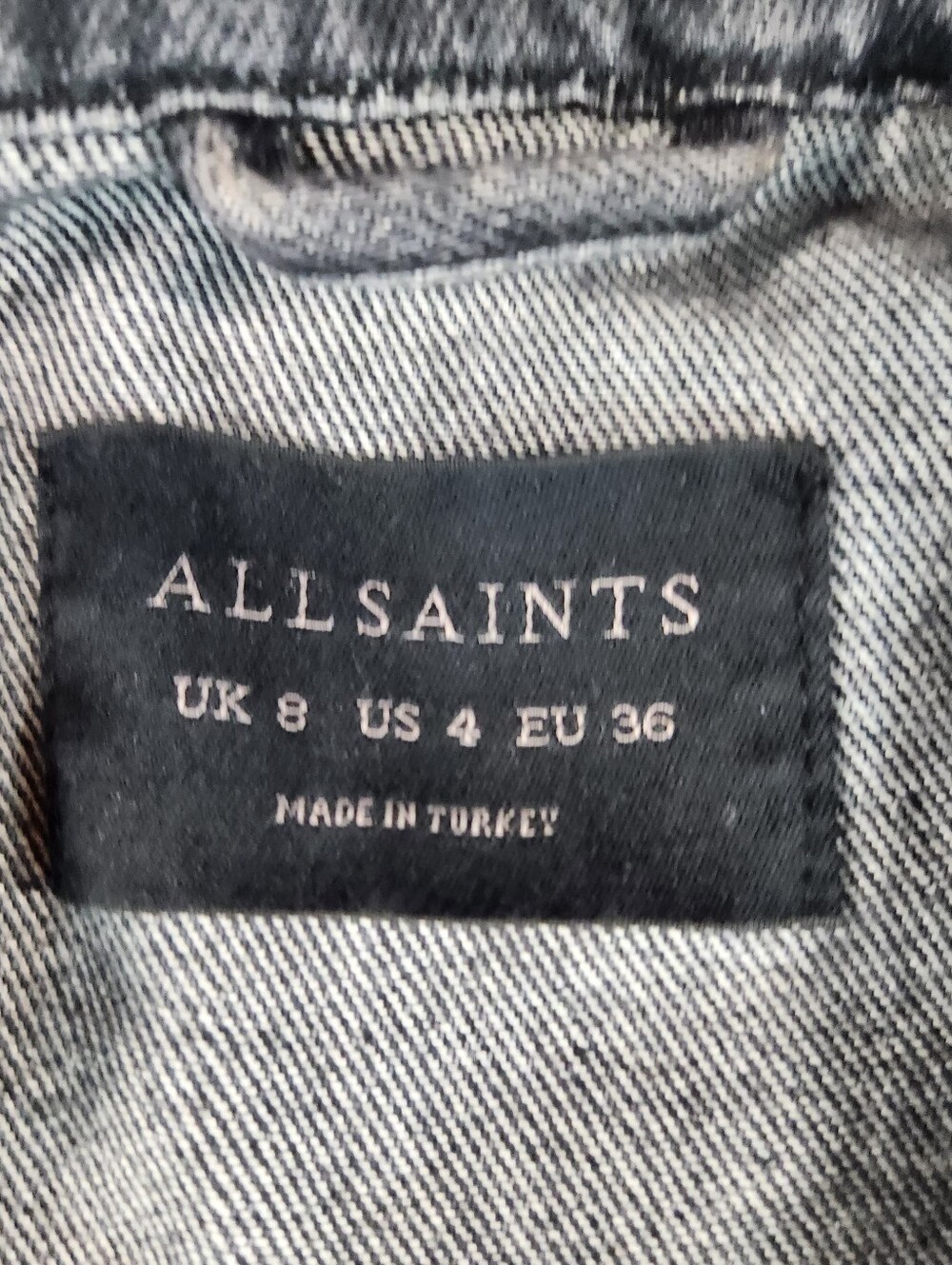 All Saints Washed Black Denim Dress with Frayed Hem Size 4 - Picture 2 of 9